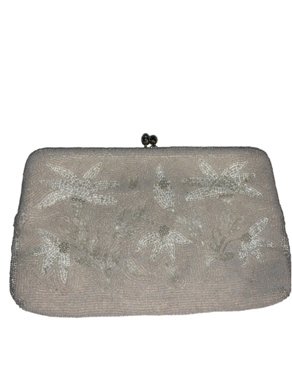 Women's Unbranded Beaded Floral Clutch One Size off White